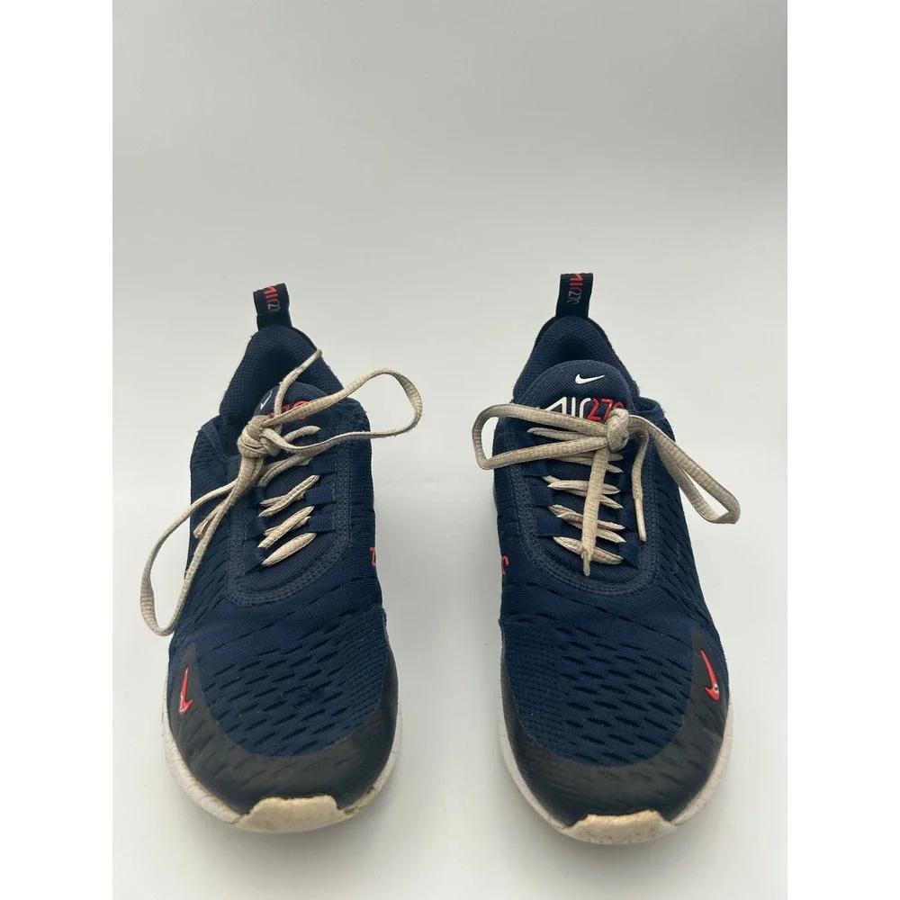 Nike Air Max 270 Navy Blue Red Youth Sneakers 4Y 943345-410